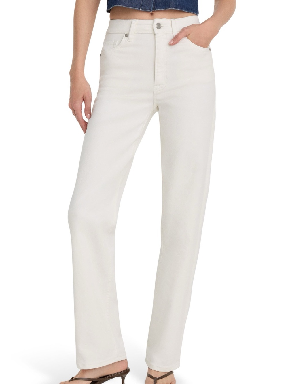 Good American White Straight Leg Jeans